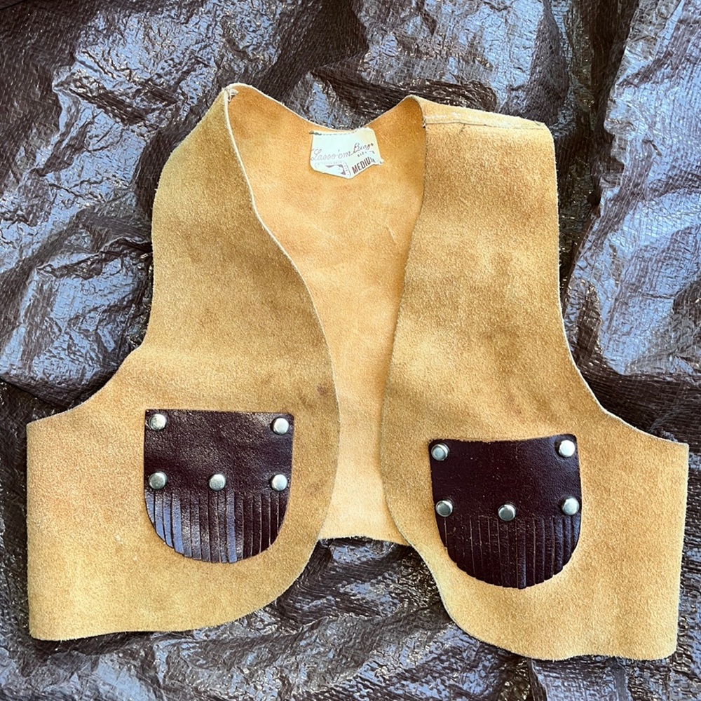 Lasso'em Bill Vintage Cowboy Vest KEYSTONE BROS SAN FRANCISCO SUEDE LEATHER